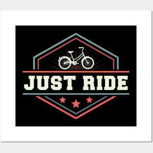 JUST RIDE RETRO BIKE CLUB Posters and Art